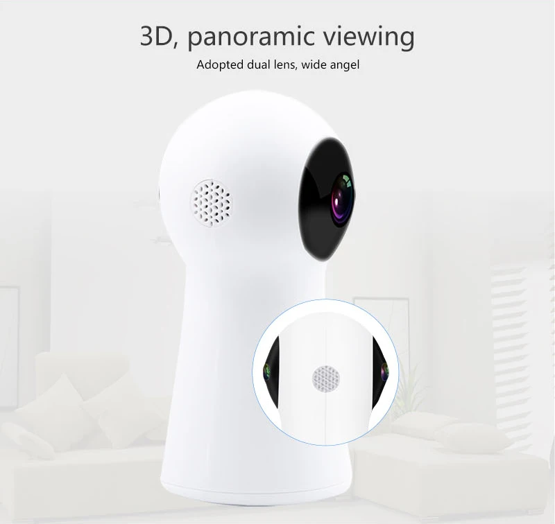 IP камера N_eye с Wi Fi HD 1080P двойной панорамный объектив 720 градусов мини
