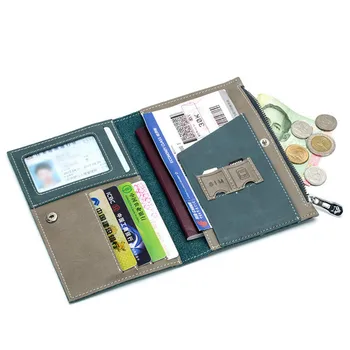 

Travel Solid Real Cow Genuine Leather Wallet Designer Passport Cover Women Men Credit Card Holder Ticket Trip Organizer Purse