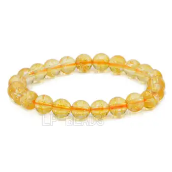 

Handmade 8mm Natural Citrin-e Men's Women's Round AAA Gem stone Beads Stretchable Bracelet 7.5'' 5pcs/Pack