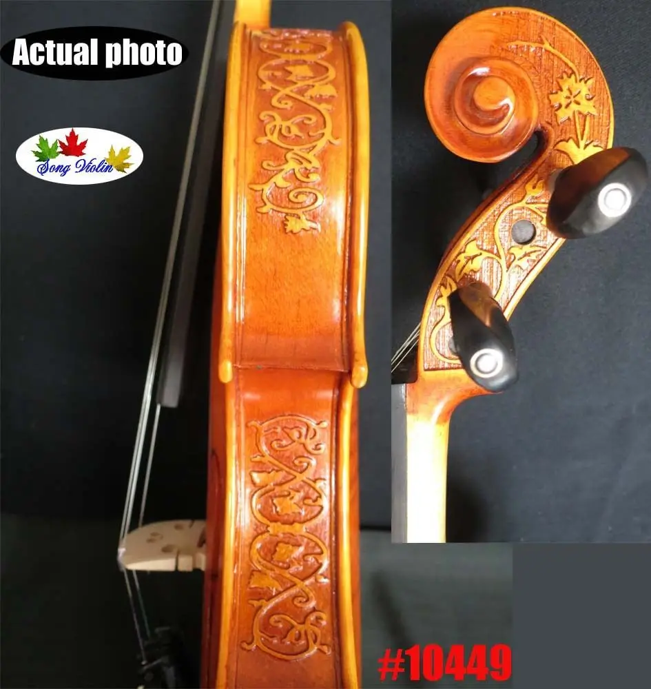 

Strad SONG Brand maestro 4/4 violin,carved neck,rib ,big and rich sound #10449
