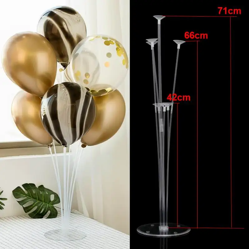 

1Set 7 Tubes Latex Balloon Stick White PVC Rods Balloons Holder Sticks with Cup Party Supplies Party Decoration Accessories