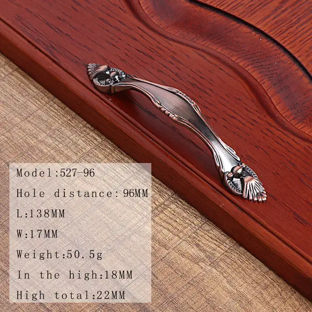 European Zinc Alloy Red Ancient Cabinet Handles Wadrobe Door Pulls Cabinet Handles Wadrobe Door Pulls