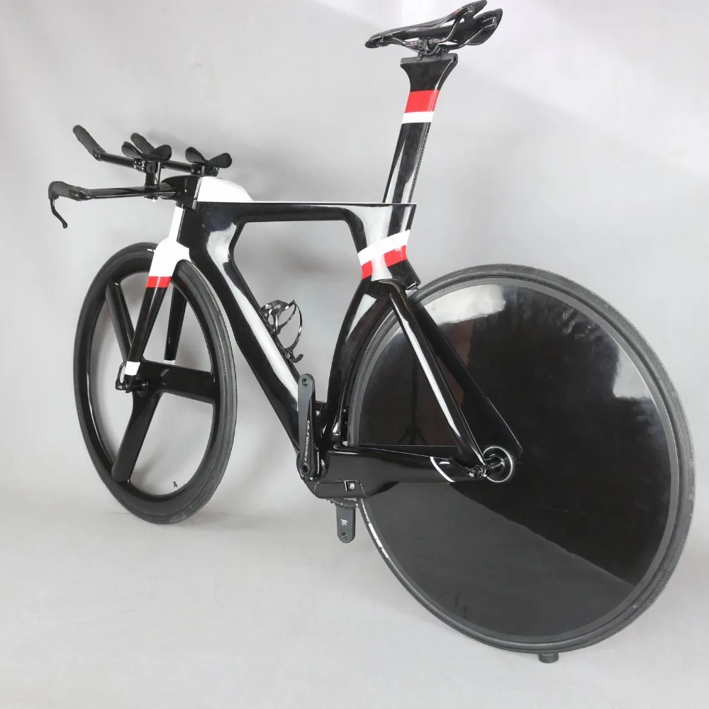 Excellent 700C Complete Bike TT Bicycle Time Trial Triathlon Carbon Fiber Carbon Black Painting Frame with DI2 R8060 groupset 5