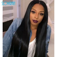 Fashion Long Straight Silk Top Lace Front Wigs Glueless Virgin Brazilian Human Hair 4X4 Size Silk Base Straight Lace Front Wig