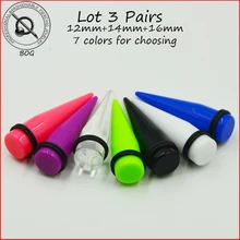 BOG-Lot 6 шт. большой размер акриловый расширитель для уха в форме конуса носилки пробки пирсинг серьги ювелирные изделия для тела 12 мм и 14 мм и 16 мм