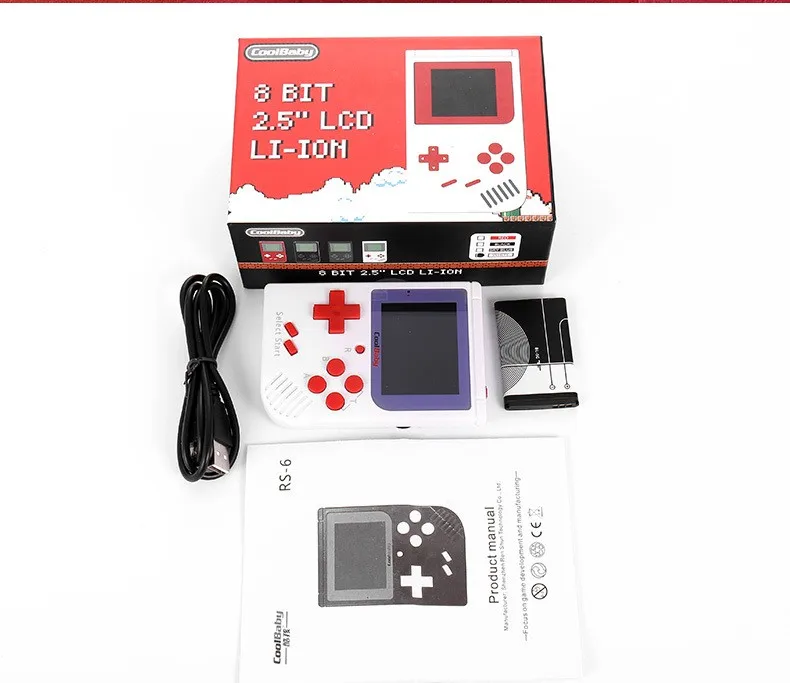 Coolbaby RS-6 retro porttil mini mano consola de 8 bits 2,0 pulgadas LCD color nios Juego incorporado 129 juegos Coolbaby RS-6 retro porttil mini mano consola de 8 bits 2,0 pulgadas LCD color nios Juego incorporado 129 juegos