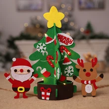 Креативные Рождественские декоративные украшения для детей DIY Рождественская елка с огнями Подарки На год дверной настенный Рождество