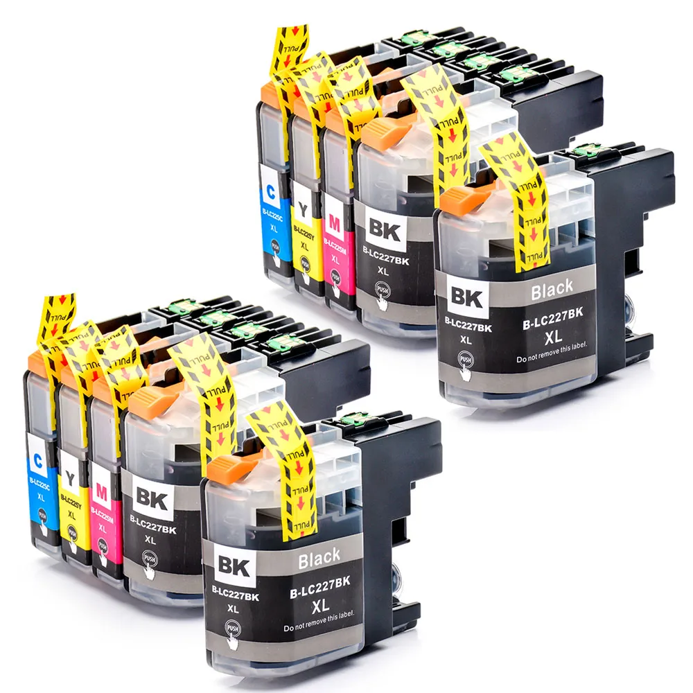 

10 Ink Cartridges compatible for Brother LC227XL / LC225XL with chip for DCP-J4120DW / MFC-J4420DW / MFC-J4620DW / MFC-J4625DW