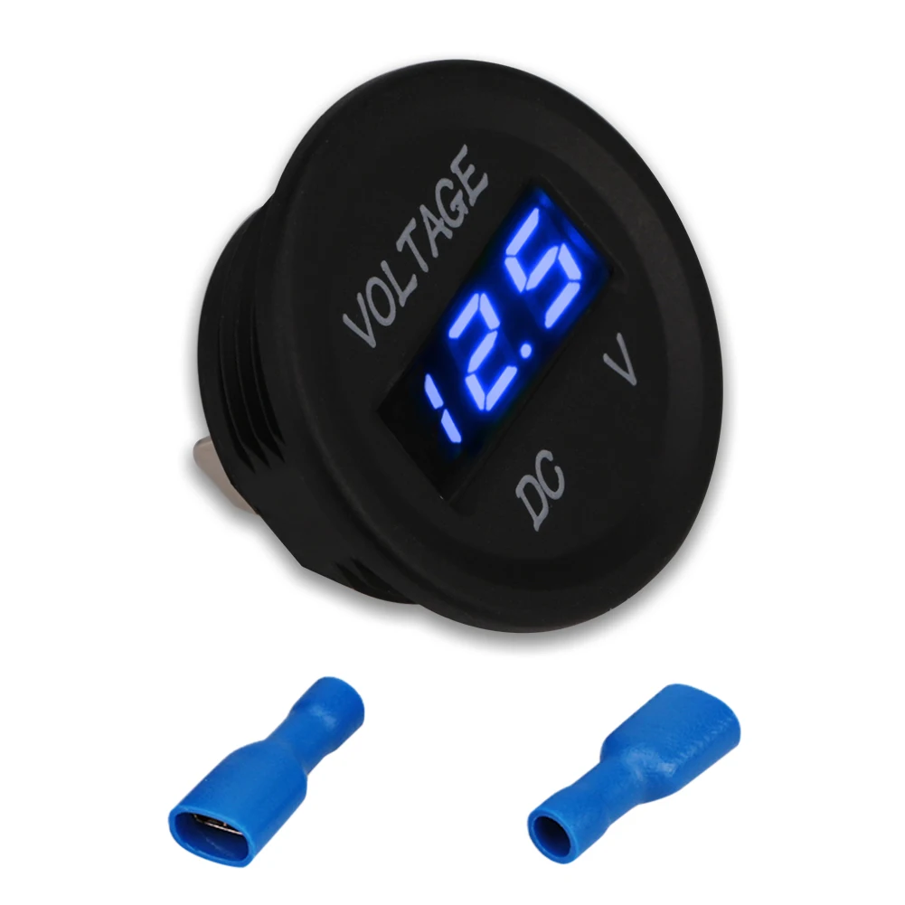 DC12V 24V Waterproof Motorcycle Voltmeter Gauge Led Digital Voltmeter