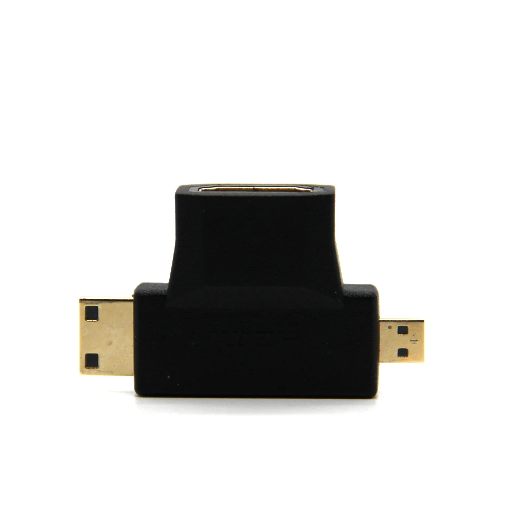 Адаптер 2 в 1 с Mini HDMI папа + Micro на мама конвертер 90 градусов для планшета ноутбука