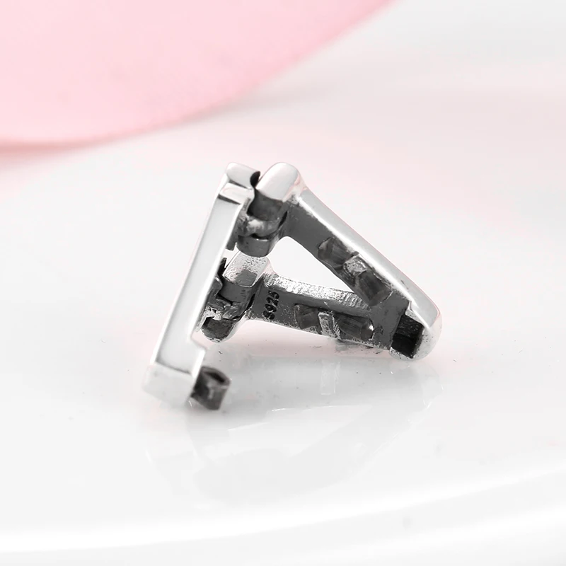 Новая мода 925 пробы Серебряные V зажимы для писем бусины прозрачный CZ для изготовления ювелирных изделий подходят Оригинальное отражение клип браслет