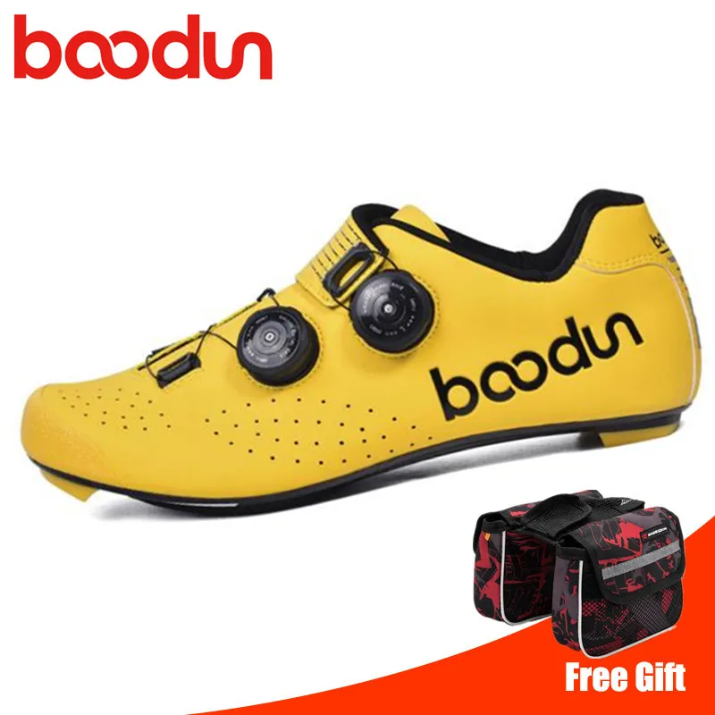 

Boodun Cycling Shoes Ultralight Carbon Fiber Breathable Road Bike Self-Locking Bicycle Shoes Athletic Triathlon Racing Sneakers