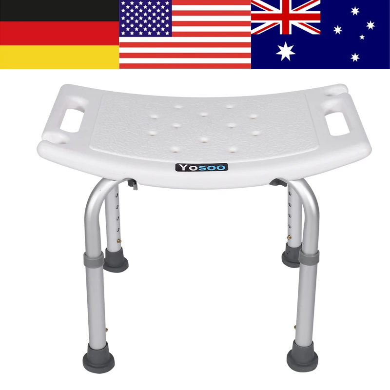 Adjustable Height Bath Shower Foot Stool Lightweight With Non slip Feet