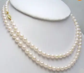 

shipping>>>> CHARMING 8-9MM AAA WHITE NATURAL AKOYA PEARL NECKLACE 36 INCH 14KGP