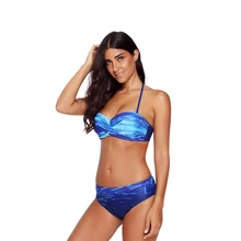 2019 Women's Swimsuit Gradient Print Halter Bandeau Bikini Swimsuit Summer Beach Swimsuit 2019 Women's Swimsuit Gradient Print Halter Bandeau Bikini Swimsuit Summer Beach Swimsuit
