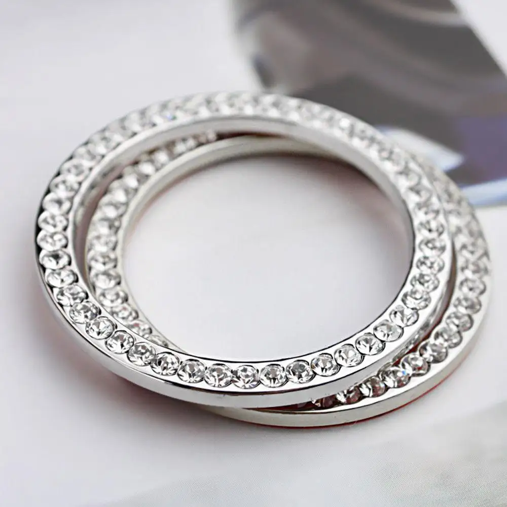 

1Pcs Car Start Switch Rings Car SUV Fashion Auto Decorative Circle Keys Bling Crystal 40MM Universal Interior Stickers