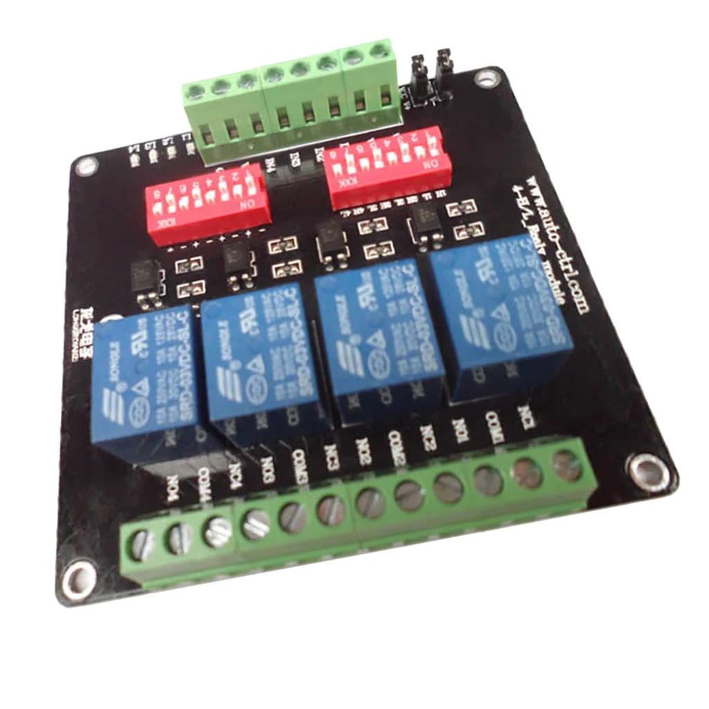 4-Channel 3V/5V/12V/24V Relay Board Module with Optocoupler High / Low Level