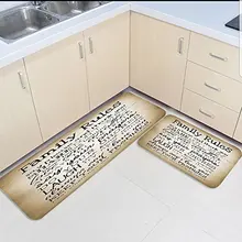 2 шт. кухонные подстилки И КОВРИКИ НАБОР античный старый семейный правила домашний декор Нескользящая зона бегун входной коврик