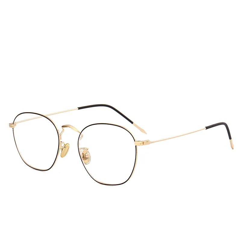 Европейский Стиль Модные оптические очки Рамка квадратные мужские деловые рамки студенческие простые женские очки по рецепту - Цвет оправы: black gold