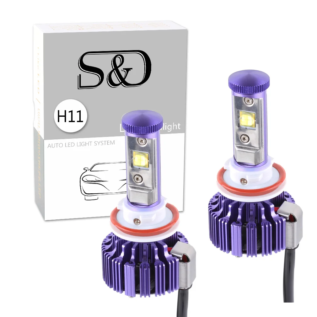 

2PCS 60W 6,000Lm H11 H9 H8 Cree Led Chip Headlight Bulbs Conversion Kit - DIY your Color - Replaces Bulbs D035