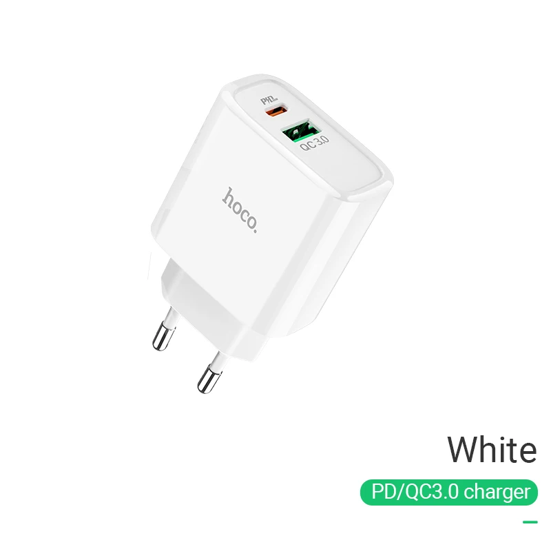 Single charger hoco зарядный адаптер PD QC3.0 FCP AFC быстрая зарядка USB Type C выход евро вилка EU штекер для iPhone Samsung Xiaomi Huawei зарядник сетевой зарядка юсби для айфона самсунг ксяоми хуавей переходник тайп си зарядка - Тип штекера: Single charger