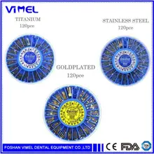120 шт./кор. стоматолог конический шнековый сообщения Наборы стоматологический Материал, литый золотом, Титан, нержавеющая сталь имплантат пост Материал s