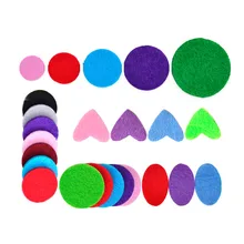 Espaçadores coloridos para aromaterapia, 100 peças 25mm 30mm, grosso, de feltro, recarga de almofadas para difusor de óleo essencial do aromaterapia, perfume medalhão colar com colar