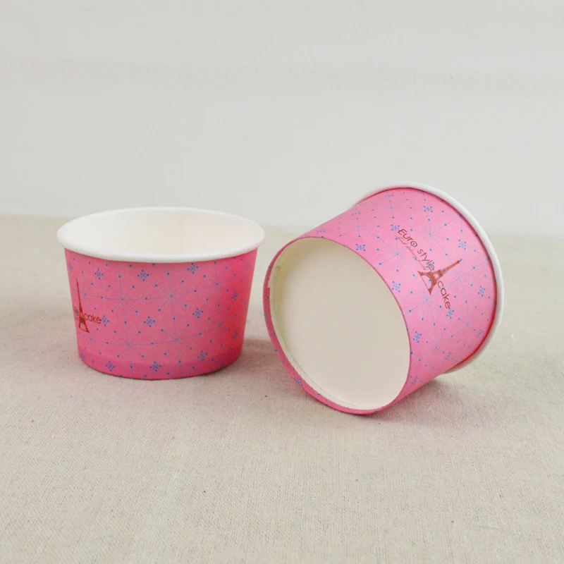 

Ice Cream Cup Disposable Ice Cream Paper Cup Ball Cup 100 Ice Cream Paper Bowls with Cover 100 pieces /lot