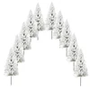 10pcs Model Pine Trees Miniature White Snow Trees Winter Forest Train Railway War Game Layout Landscape Diorama Scenery OO Scale 2
