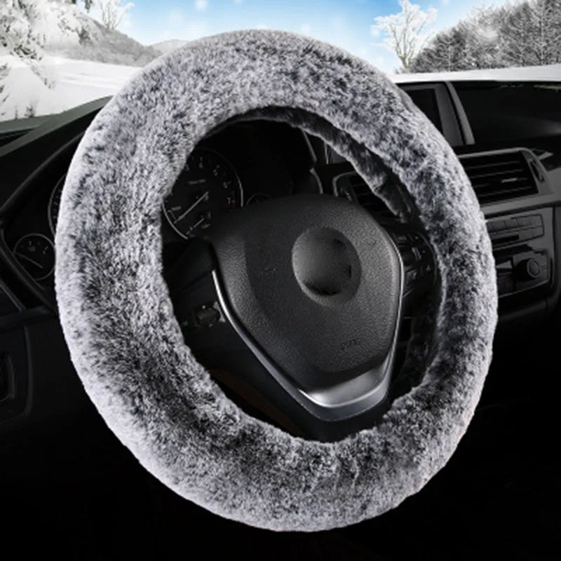 Winter Steering Wheel Cover Plush Fur Car Steering Wheel Covers Auto