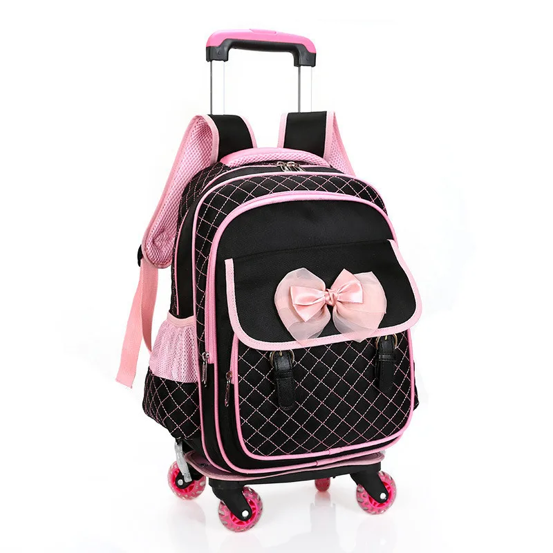 Kids girls Trolley Schoolbag Luggage Book Bags Backpack Latest