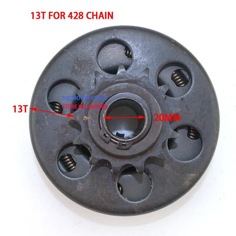 428 13 Tooth Centrifugal Clutch 20mm Bore Go Kart Scooter GX160cc GX200cc Engine