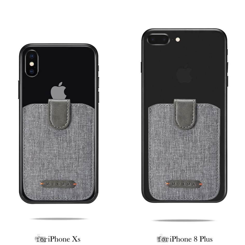 5 держатель для карт Складной Холщовый кожаный чехол-наклейка для iPhone X XR XS Max 7 8 Plus samsung A50 A70 A40 A30 A10 карман для телефона