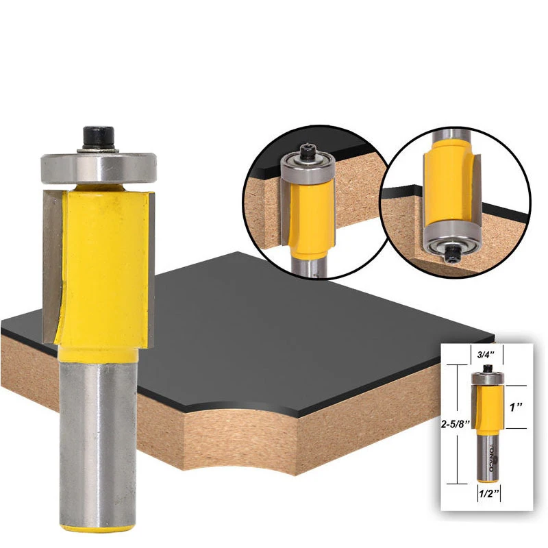 1 шт. 1/2 "хвостовик картины/флеш отделка маршрутизатор бит, 2-5/8" резак, сверху и снизу подшипник для Деревообработка режущего инструмента