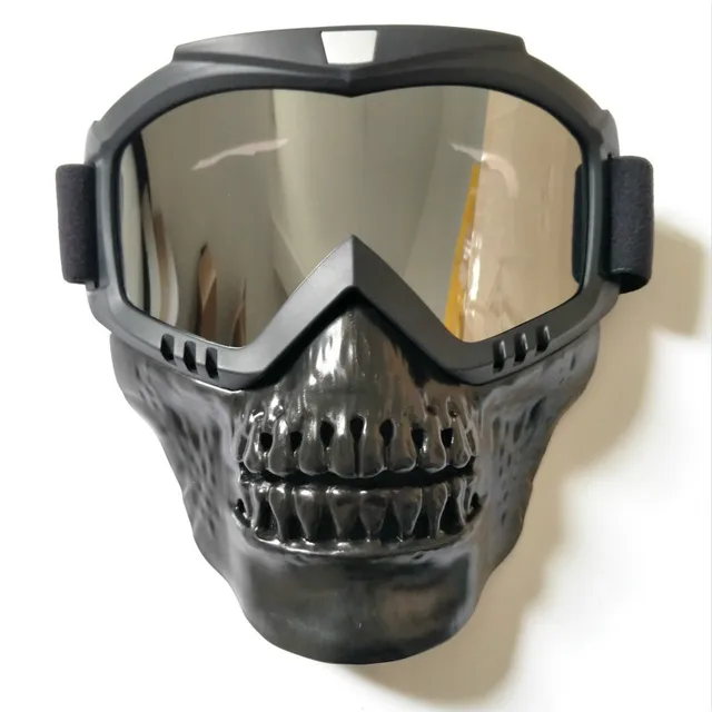 Buy Cool skull motorcycle face Mask with Goggles