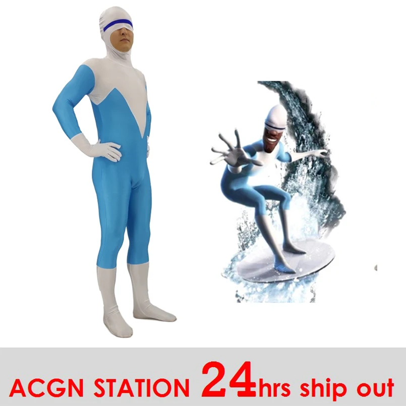 Бесплатная доставка Суперсемейка 2 Frozone супергерой Косплей Хэллоуин Комбинезоны