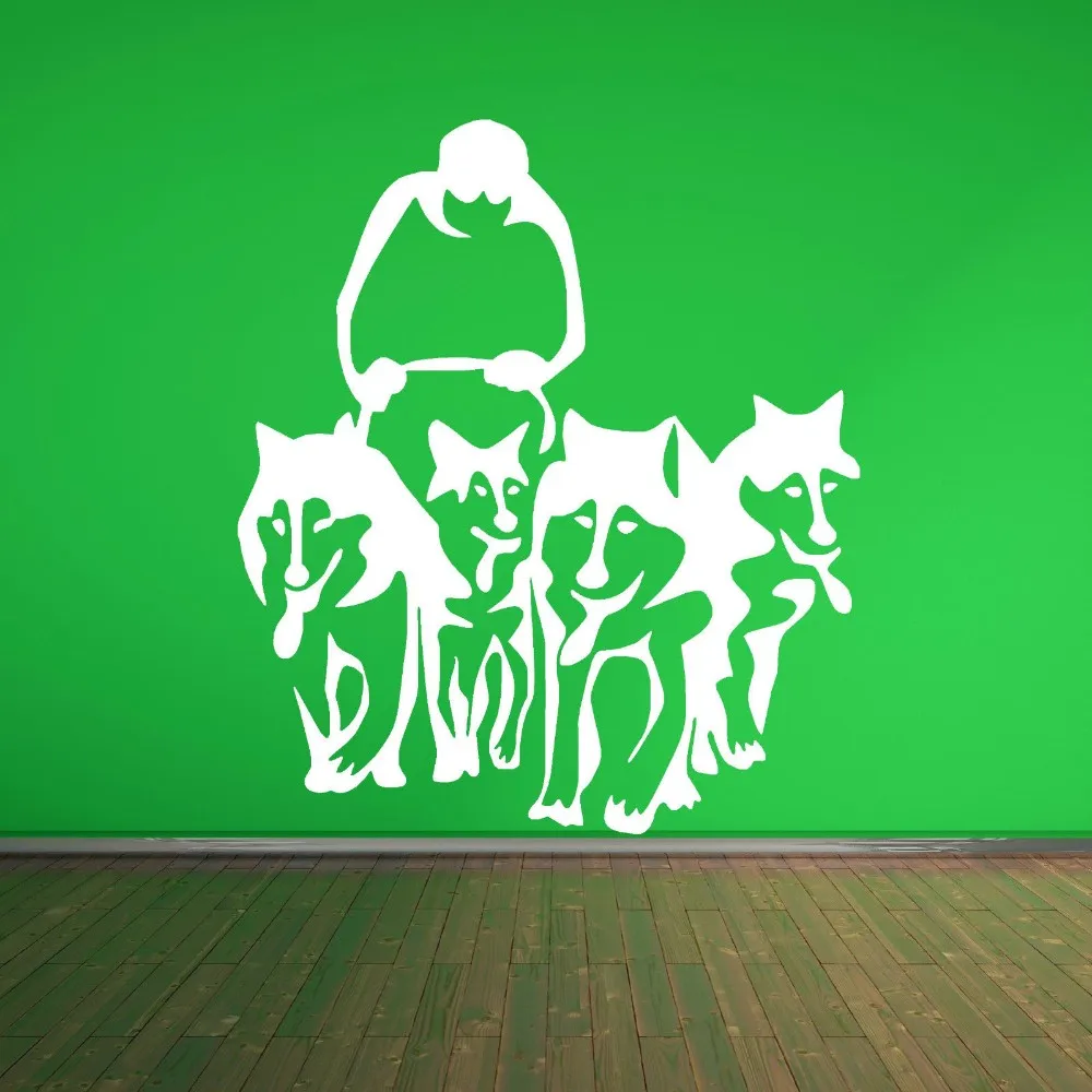 A Group Of Husky Собака Хаски художественные настенные наклейки Sled Sledge виниловая