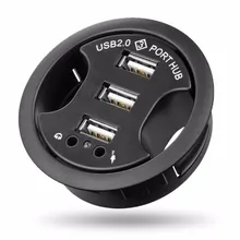 Крепление на стол 3-Порты и разъёмы USB 2,0 концентратор HDMI DVI Переходник HDMI DVI и внешний стерео звуковой адаптер комбинированный Hi-Скорость аксессуары для ноутбуков usb разветвитель Порты и разъёмы