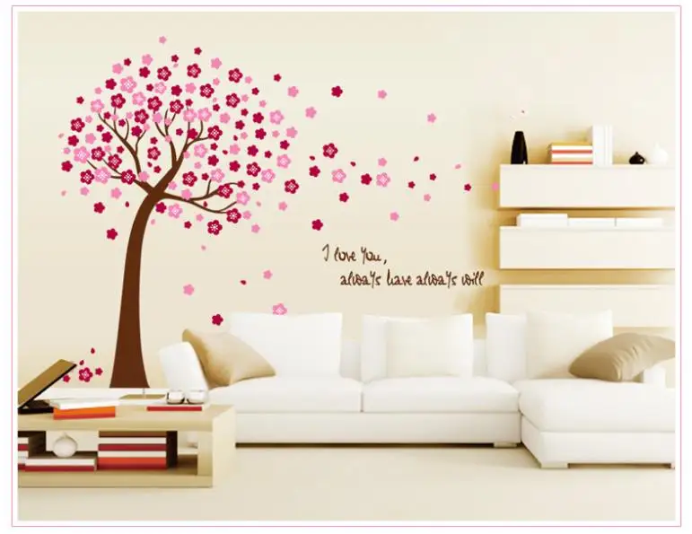 

romantic Family peach tree wall stickers for kids room living room wall decal removable pvc wall sticker Mural
