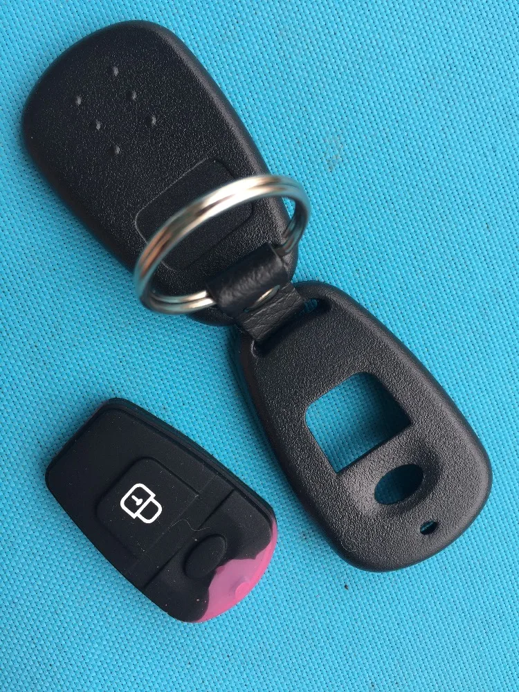 

1pc Replacement car Key Case blank For Hyundai Santa Fe Elantra 2 Button REMOTE FOB shell with rubber button key pad no logo