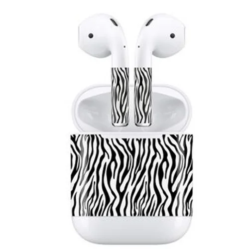 1 комплект защитная наклейка для Apple Airpods, зарядная коробка+ пленка против потери для AirPods, беспроводные аксессуары для наушников, наклейка - Цвет: zebra stripes