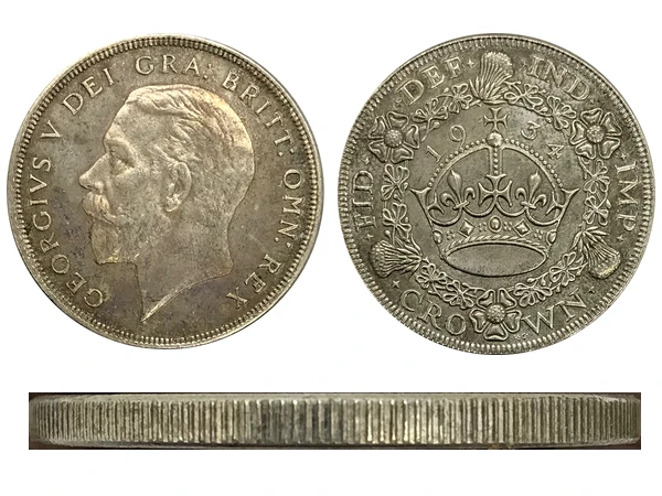 

United Kingdom 1934 Cupronickel Silver Plating Replica Coins 1 Crown - George V
