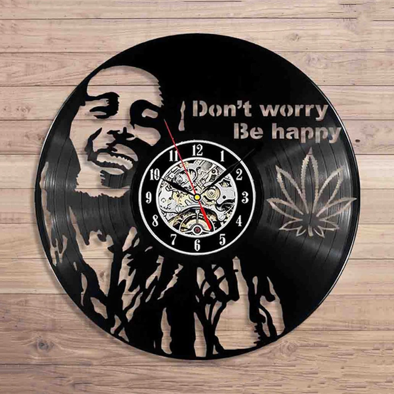 Bob Marley 3D настенные часы современный дизайн для гостиной классический винтажный виниловый рекорд часы настенные часы искусство украшение дома 12 дюймов