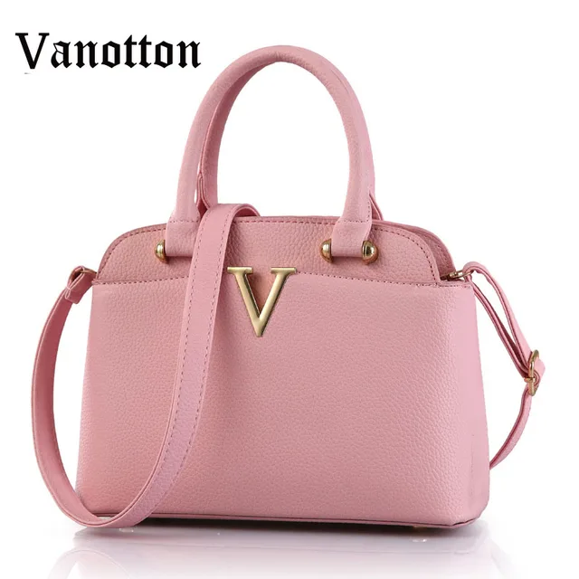 Pu Leather Women Bag V Letters Designer Handbags Luxury Quality Lady