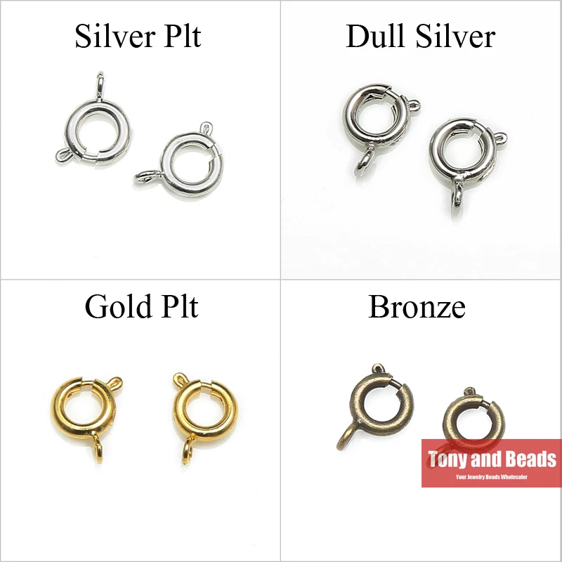 

(50Pcs=1Lot !) Free Shipping Jewelry Finding Open Round Clasp Connectors 7MM Inner 4MM Silver Gold Dull Silver Plated Etc.. EW45