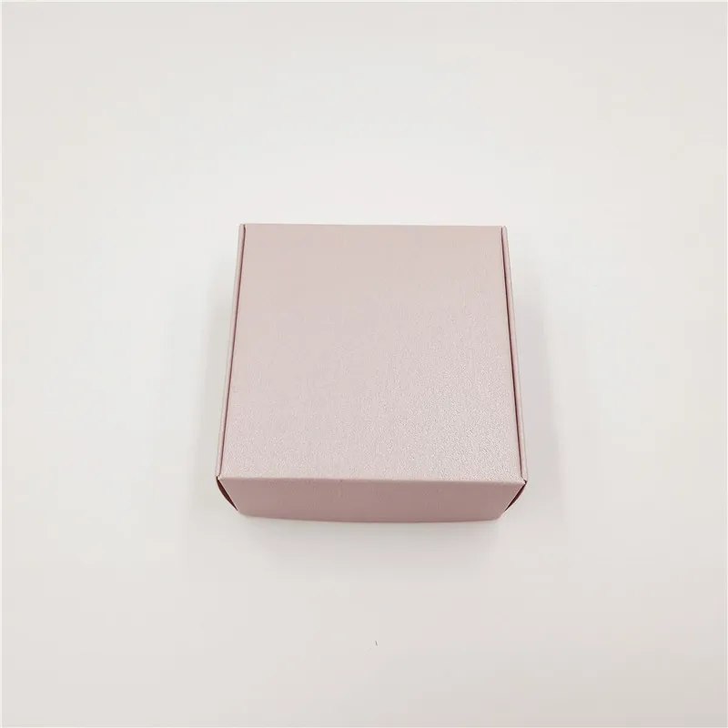 50 шт бумажный картон коричневый/розовый прозрачный ПВХ окно подарки упаковочная коробка продукты/сувениры ювелирных изделий витрины 6,5*6,5*3 см - Цвет: Retro Purple