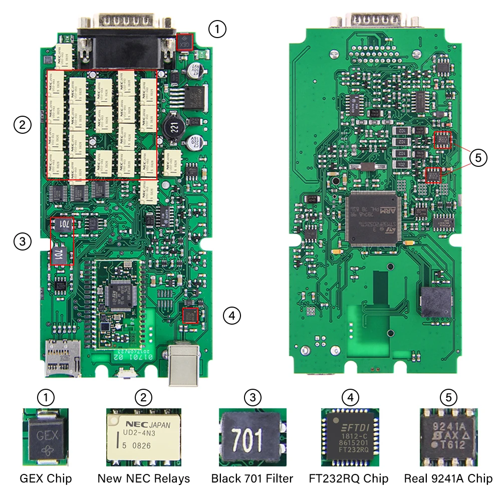 00 Single PCB board OBD2 Scanner Bluetooth For BMW 9141A NEC Relays WOW Multidiag Pro+ OBD OBD2 Car Diagnostic Auto tool