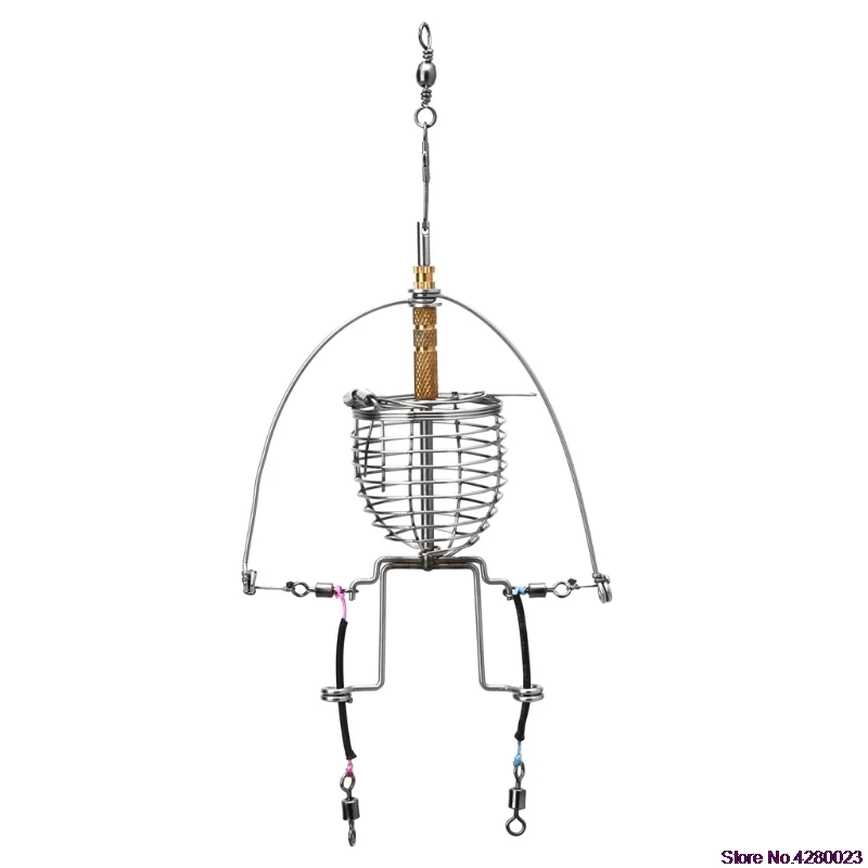Многофункциональный рыболовный кормушка Автоматическая снасть пусковая ловушка пружинная клетка крюк