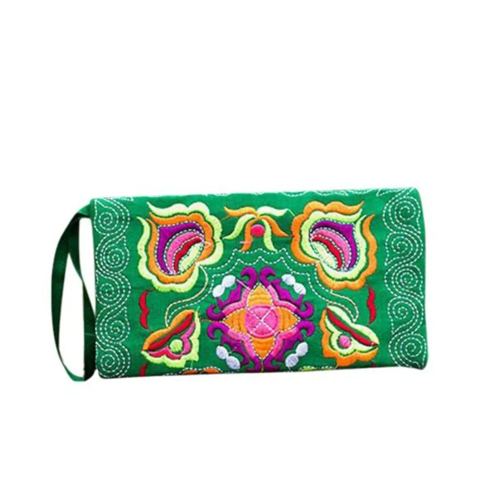 

National wind Wallet coin purse Women Ethnic Handmade Embroidered Wristlet Clutch Bag Vintage Purse Wallets