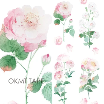 

Blooming Rose Washi Tape Japanese Masking Tape Paper Adhesive Decorative Tape for Packages Sealing Stationery Floral Washitape
